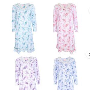 4 Pack Pretty Woman 100% Cotton Woman Long Sleeve Nightgowns